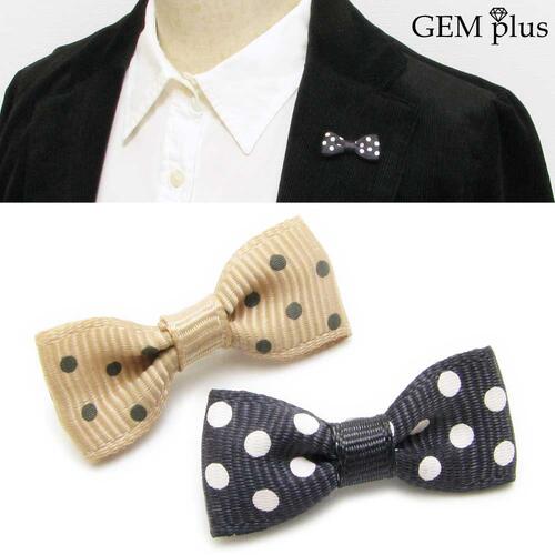 ブローチ メンズ ピンブローチ 水玉 ドット 蝶ネクタイ リボン ラペルピン レディース js10065【結婚式】【GEM plus】
