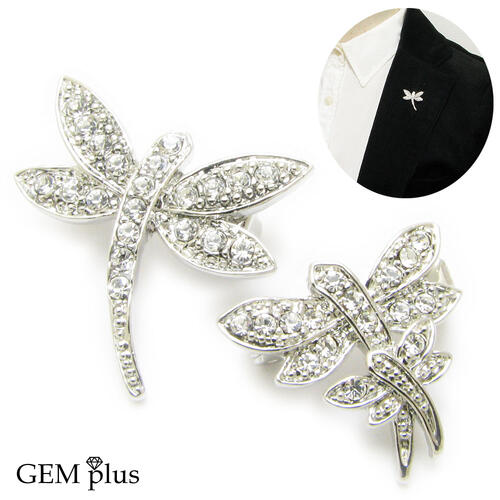 ブローチ トンボ メンズ レディース ラペルピン 小さい 蜻蛉 勝ち虫 とんぼ KSA58000 結婚式【GEM plus】