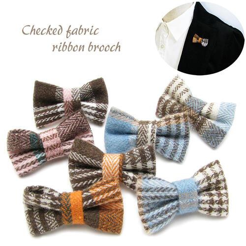 ブローチ メンズ ピンブローチ チェック 蝶ネクタイ リボン ラペルピン レディース JS10051【結婚式】【GEM plus】