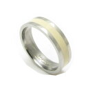 指輪 シンプルなアイボリーライン ステンレスリング KR53000【リング】