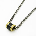 ネックレス メンズ シルバーネックレス ブラックとゴールドのリング シルバーペンダントSDT-124