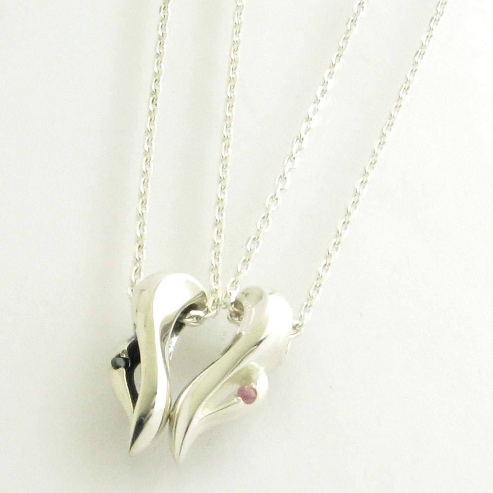 ペアネックレス DAgDART 誕生石 合わせるとハート シルバー　ペアペンダントDT-488489