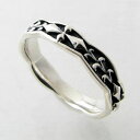 【訳あり サイズ限定】white cloverホワイトクローバーゴシック調ウエーブカットデザイン シルバーリング(ブラック)WSR236BK【プレゼント】【指輪】