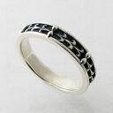 【訳あり サイズ限定】white cloverホワイトクローバーゴシック調ウエーブデザイン シルバーリング(ブラック)WSR238BK【プレゼント】【指輪】