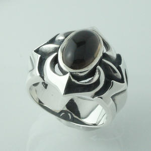 スモーキークオーツシルバーリングT...