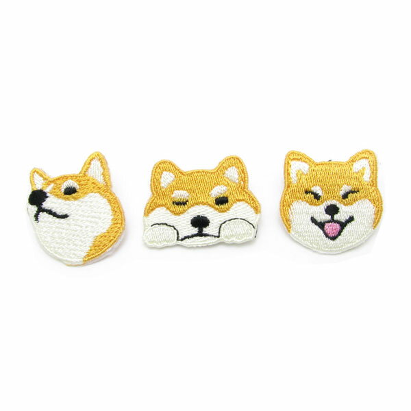 ブローチ 犬 いぬ イヌ 柴犬 しばけん 刺繍 ワッペン バッチ KS49026【Animal road】