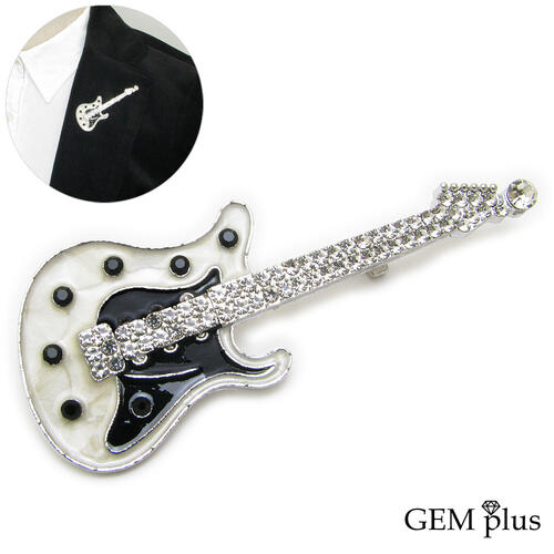 ピンブローチ メンズ ギター ロック 音楽 楽器 ラペルピン タックピン レディース ベース CHS10110 【結婚式】【GEM plus】