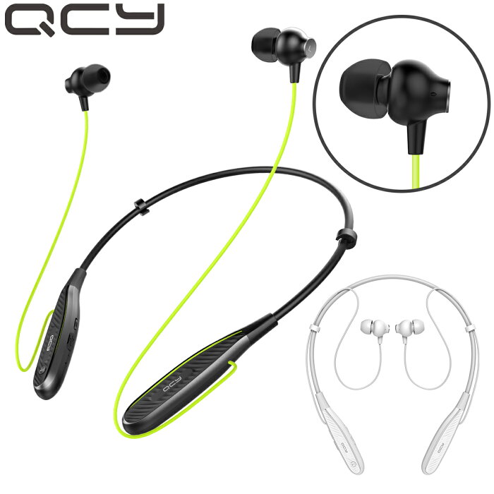 【20％OFF●タイムセール●8/29 23:59迄】QCY QY25Plus ネックバンド式 ワイヤレスイヤホン bluetooth イヤホン ブルートゥース イヤホン ネックバント 首かけ スポーツ ランニング 両耳 高音質 防水 マイク付き カナル型 長時間 通話 ノイズキャンセリング iPhone Android