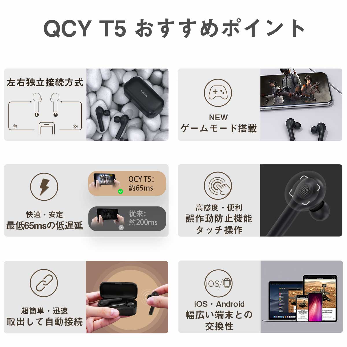 人気激安 携帯 電話 コードレス 無線 イヤホン Bluetooth 5 0 大人気 売れ筋 おすすめ コスパ コンパクト 左右独立 ランニング 通話可能 ノイズキャンセリング おしゃれ 可愛い かわいい Qcy T5 ワイヤレスイヤホン Bluetooth 完全 ワイヤレス ブルートゥース ヘッド