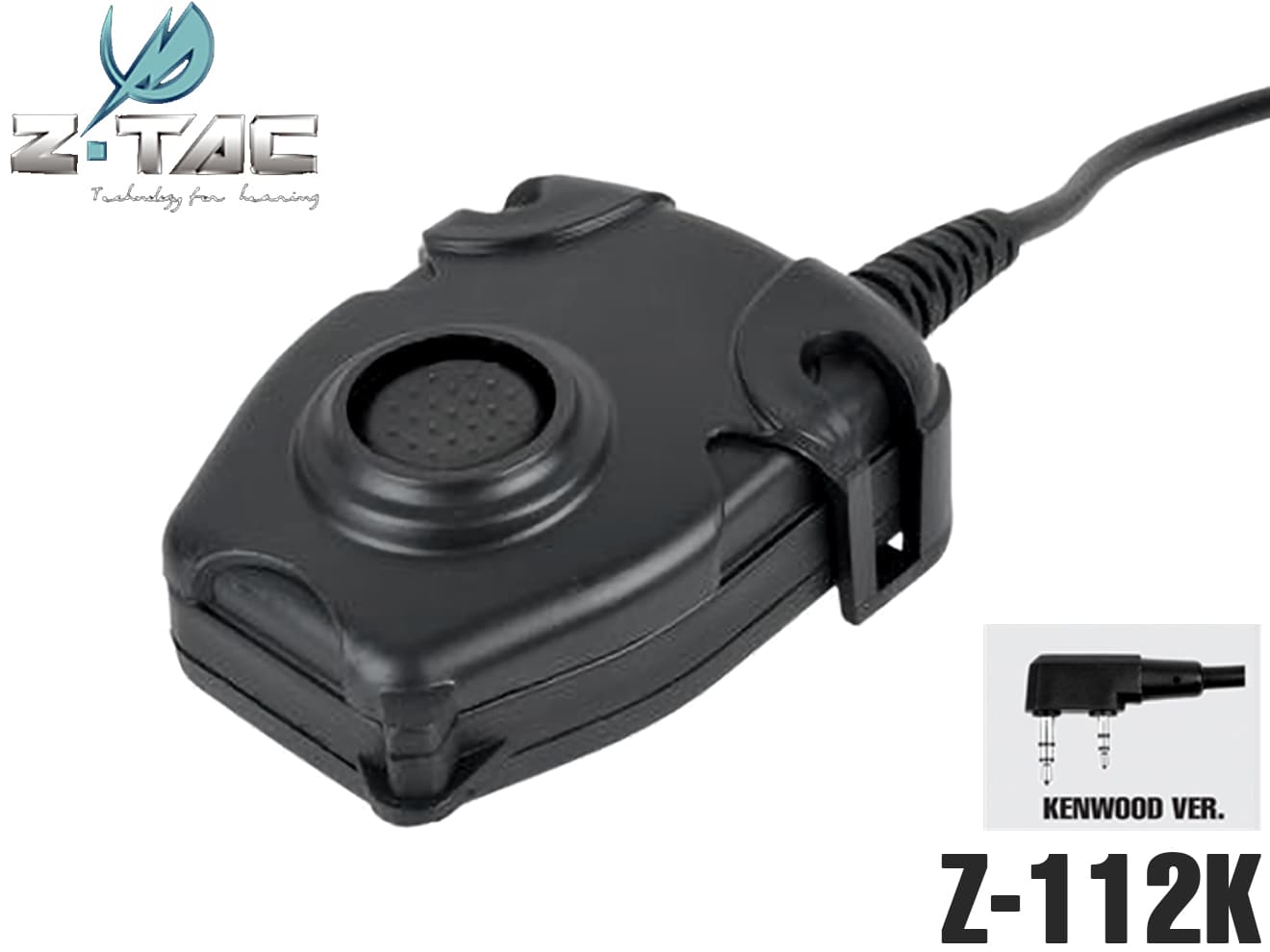 【無線機とヘッドセットの接続に】 正規代理店 ZTACTICAL Zタクティカル Pt PTTスイッチ Z 112 ★KENWOOD対応コネクター 検 サバゲ サバイバルゲーム