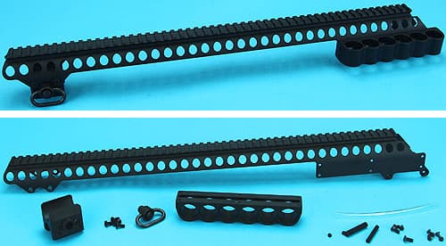 【廃盤】Gu0026P ショットシェル レシーバーレールショート マルイM870