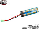 【ハイパワーミニSバッテリー】G&P 8.4v 1600mAh ニッケル水素ミニSタイプ・バッテリー ...