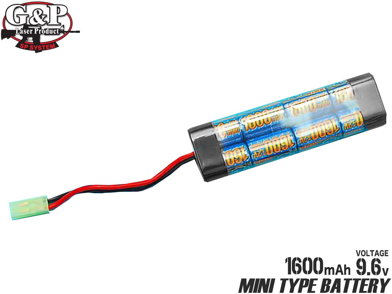 【ハイパワーニッケル水素】G&P GP912B 9.6v 1600mAh ミニタイプバッテリー★各種 ...