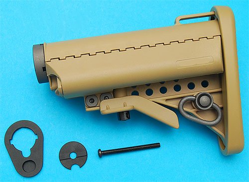 【5段階調節ストックパイプ付】G&P GP915S AEG Mod バットストック SAND(サンド)★マルイ & G&P M4 / M16 メタルフレームシリーズ 検）サバイバルゲームトイガン電動ガン