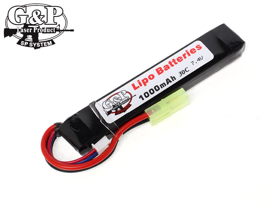 【ミニSコネクター機種対応(7.4Vタミヤミニコネクター)】G&P 7.4V 1000mAh (30C) リポ バッテリー ミニコネクター◆LIPO/LI-PO/薄型/コンパクト設計［全国一律300円配送可能］