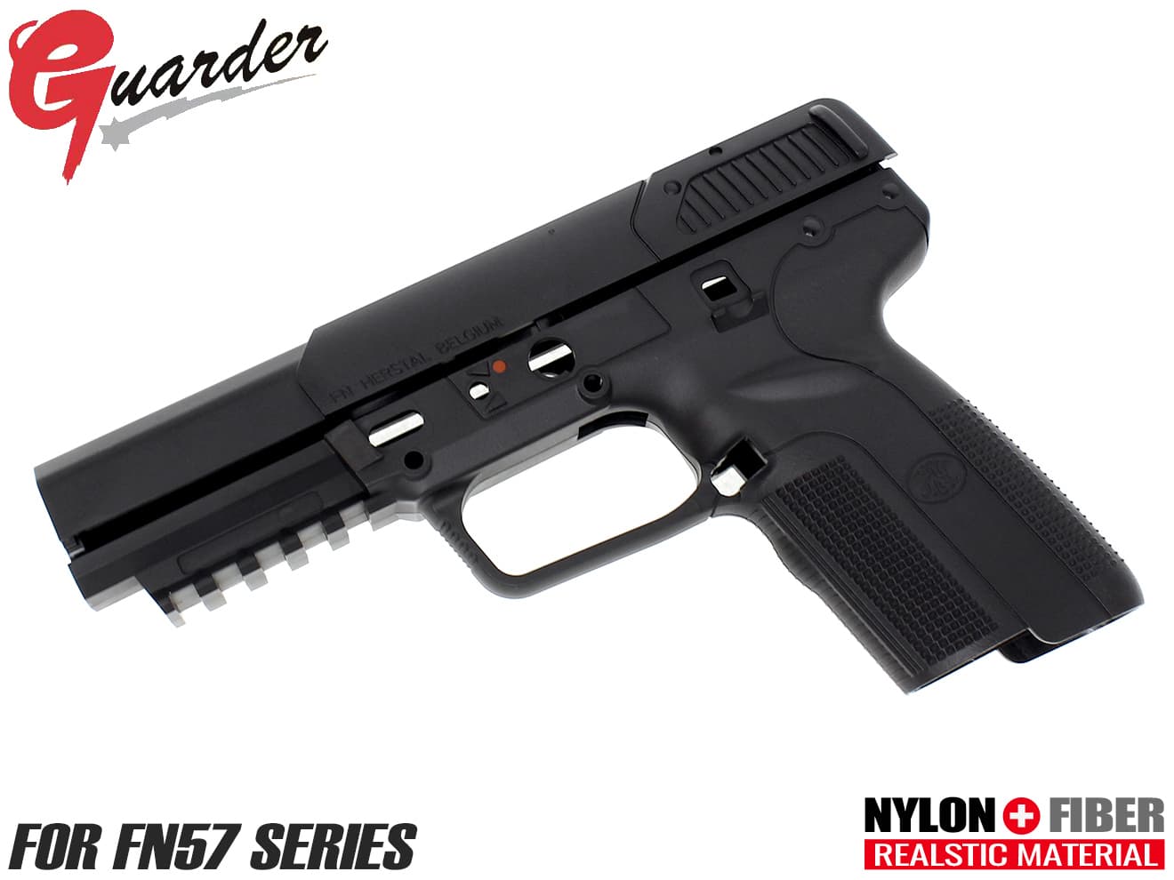 FN57-05(BK)■GUARDER ナイロン 強化スライド＆フレームセット FN 57 2019ver◆東京マルイ FNファイブ セブン リアルマーキング