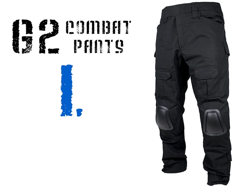 G2 コンバットパンツ L-size BK◆ブラック タクティカルパンツ プレテクトパッド内蔵 サバ ...