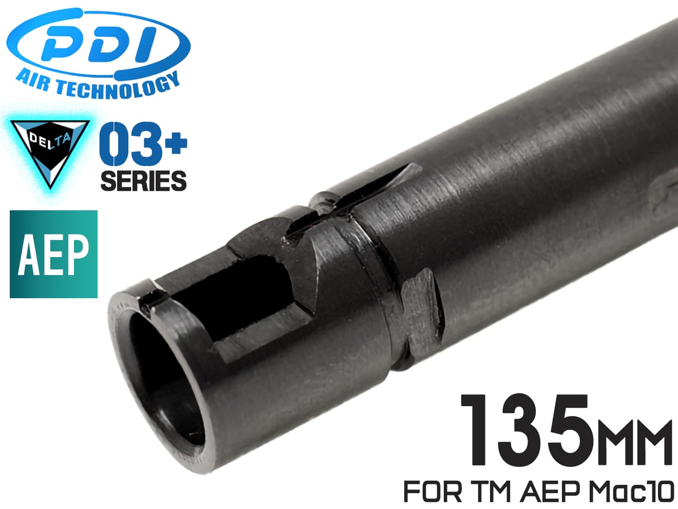 PDI DELTAシリーズ 03+ AEP 精密インナーバレル 6.03±0.007 135mm マルイ 電動 Mac10 MARUI TM 電動ガン バランス 初速 強度 精度 カスタム 内部パーツ