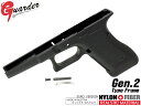 GLK-200(BK)■GUARDER GLOCK Gen.2 オリジナルフレーム EURO ver BK◆EURO刻印 リアルポリマー樹脂フレーム マルイ GLOCK対応 G17 G18C G22 G34 GLOCK-200(BK)