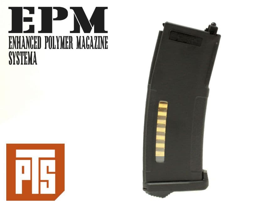 PTS EPM Enhanced ポリマーマガジン 120連 SYSTEMA PTW BK◆システマ トレポン スペアマガジン 予備マガジン スプリングマガジン エンハンスド M4 電動ガン