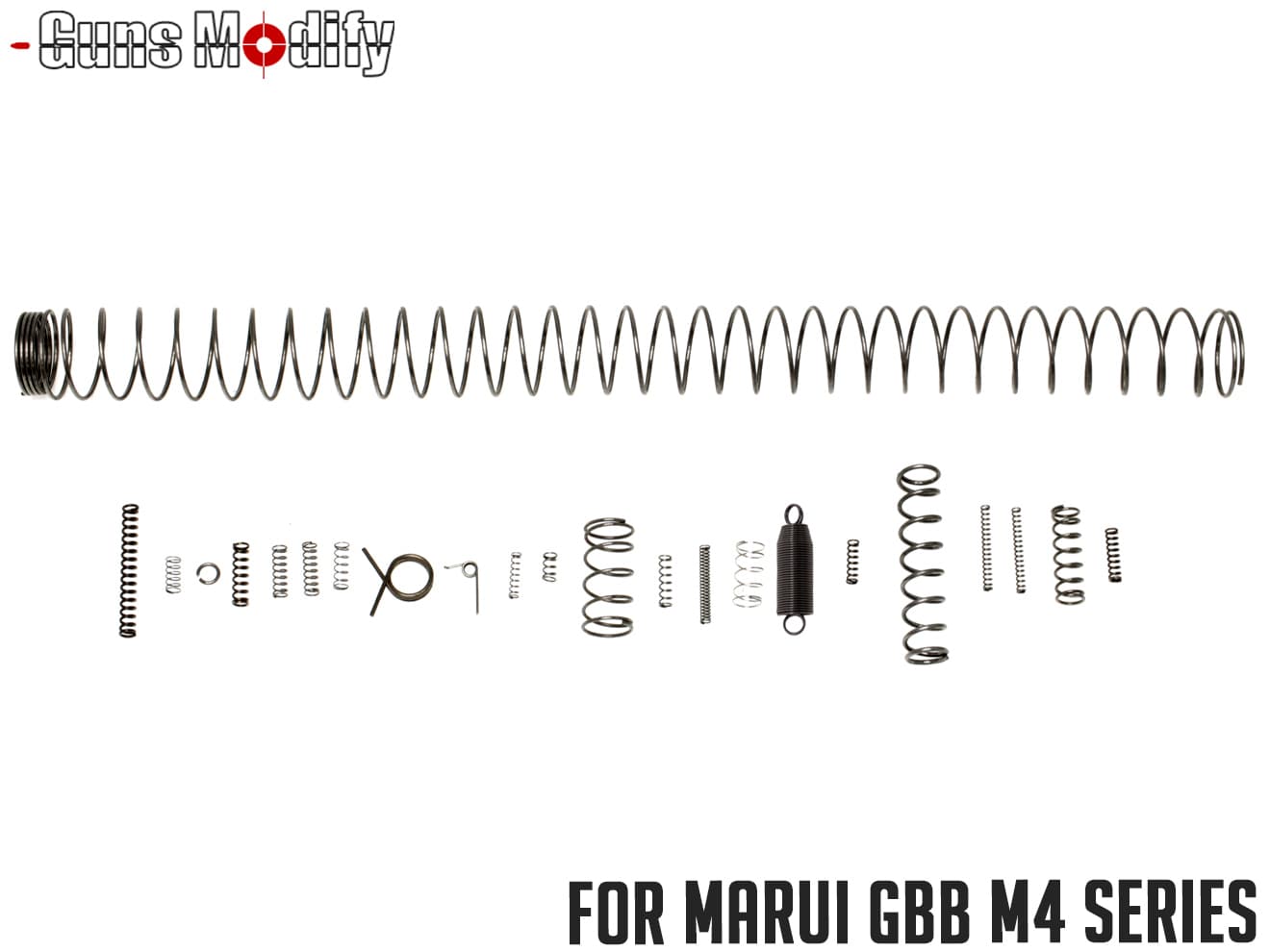 Guns Modify M4MWS コンプリートスプリングセット◆ 東京マルイ ガスブロ M4A1に適合 純正互換品 リペアに ピストンリターンSP(150%)等 メンテ 整備に