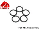 LONEX AEG ピストンヘッド用ホローリング◆各社電動ガン 気密性アップ 特殊構造 後方吸気ピストンにピッタリ リペアにも Oリング 5個set