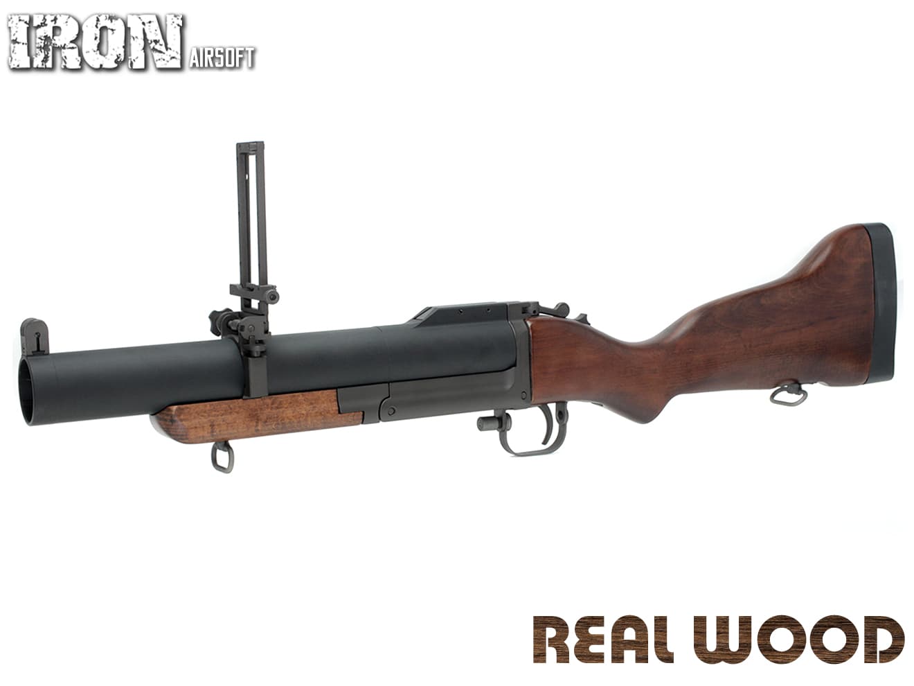 IRON AIRSOFT M79 グレネードランチャー◆ 各社40mmカート対応 リアルウッドストック/ハンドガード 実物仕様 中折式装填 近接戦闘 CQB