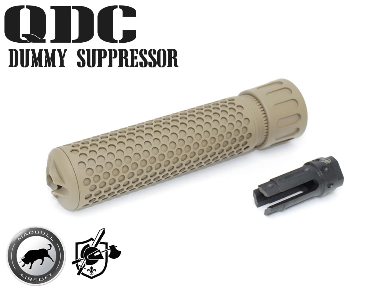 【送料無料】MADBULL KAC QDC Airsoft ダミーサプレッサー TAN 14mm正ネジ◆タン/正規品/ライセンス品/ナイツ/Knight’s ARMAMENT