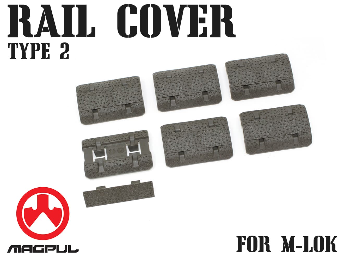 【正規品】MAGPUL M-Lok レイルカバー Type2 OD◆ハンドガード/Mロック/マグプル/実物/レイルガード/正規品/オリーブドラブ/RAS/レイルプロテクター