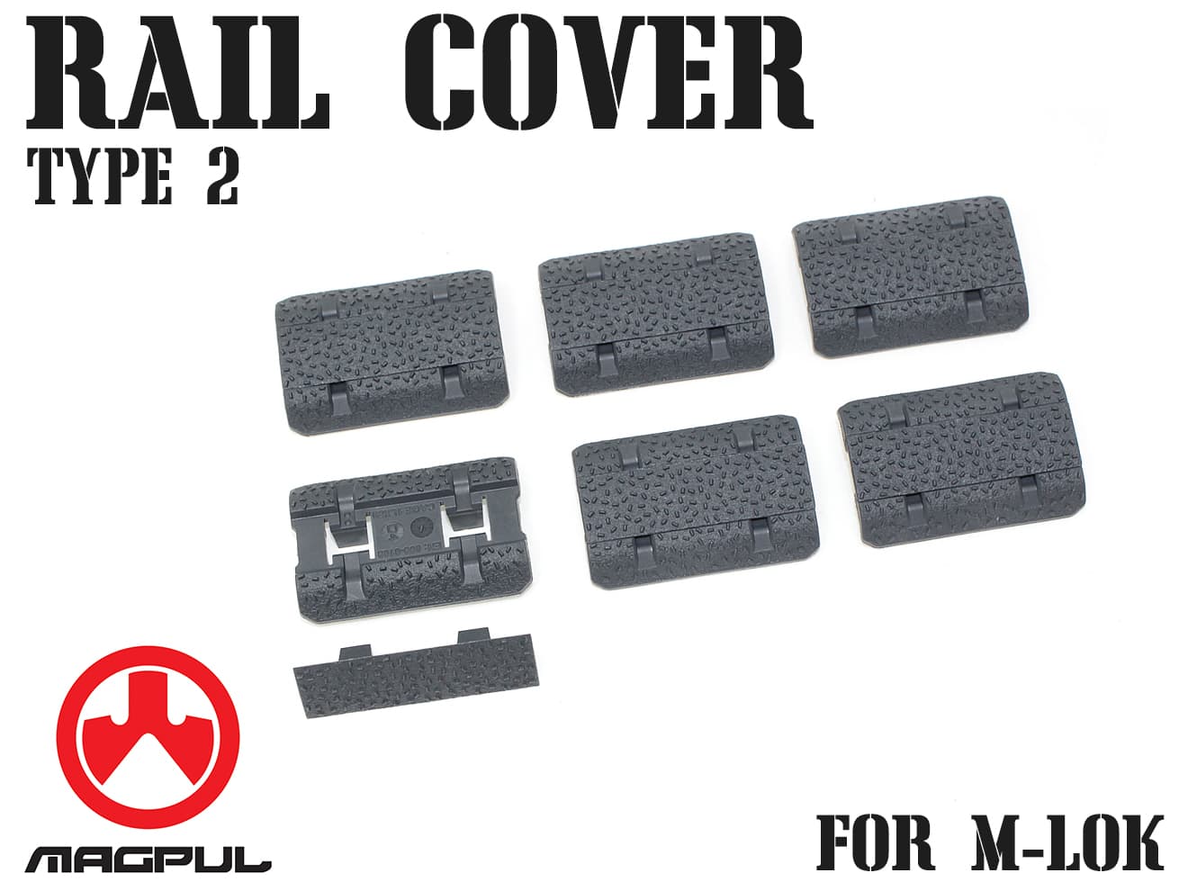 【正規品】MAGPUL M-Lok レイルカバー Type2 SG◆ハンドガード/Mロック/マグプル/実物/レイルガード/正規品/グレー/RAS/レイルプロテクター