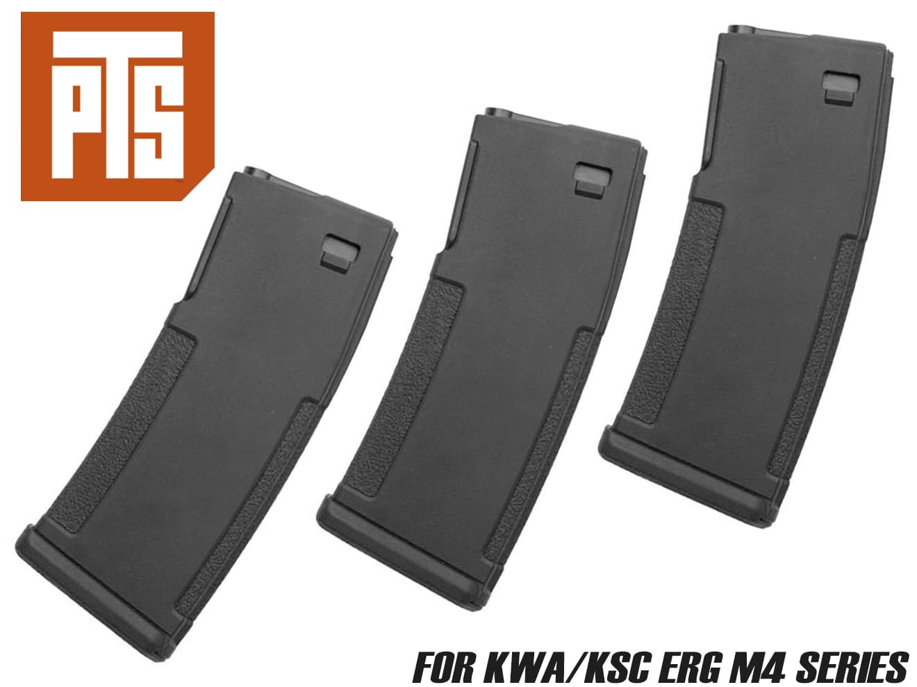 【正規品】PTS EPM M4マガジン ERG 3個セット◆PT158450807 KSC RM4シリーズ/PTS ERGシリーズ/120発/リアルカウント/予備マガジン/バネ式/送料無料