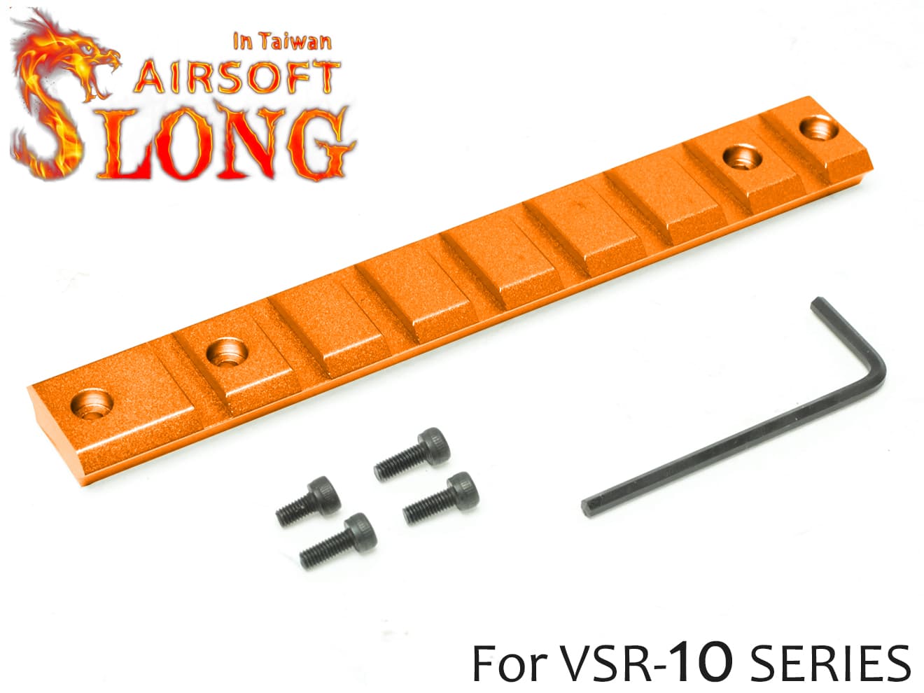 SLONG AIRSOFT VSR-10 スコープマウントレール◆OR 東京マルイ VSR10シリーズ対応 純正互換形状 リペア 補修 20mmレイル アルミ製 軽量化 オレンジ