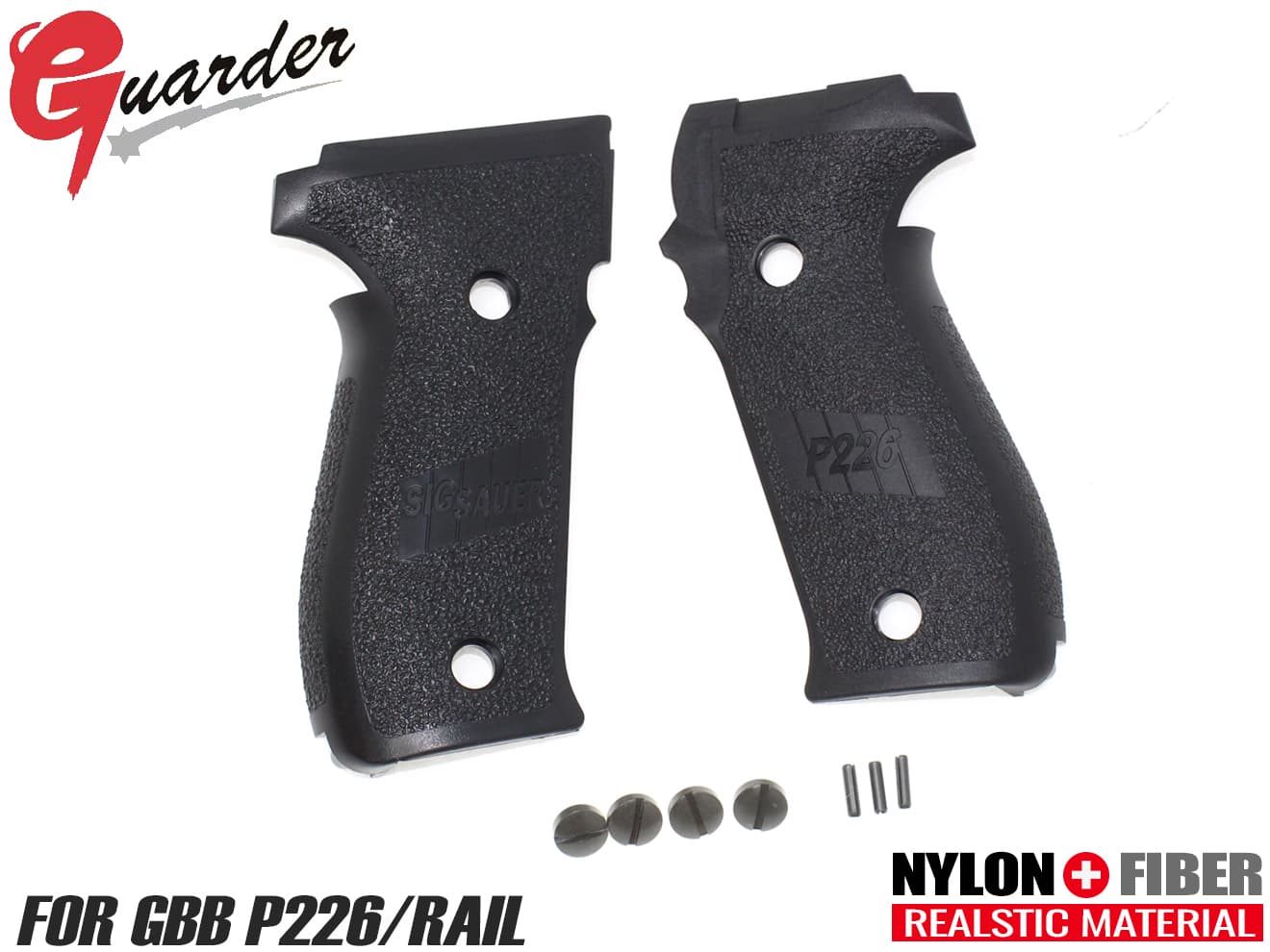 P226-37(BK)■GUARDER スタンダードグリップ P226(R)◆東京マルイ P226/レール 対応 ノーマル形状 ポリマー樹脂 質感向上 リアル感アップ