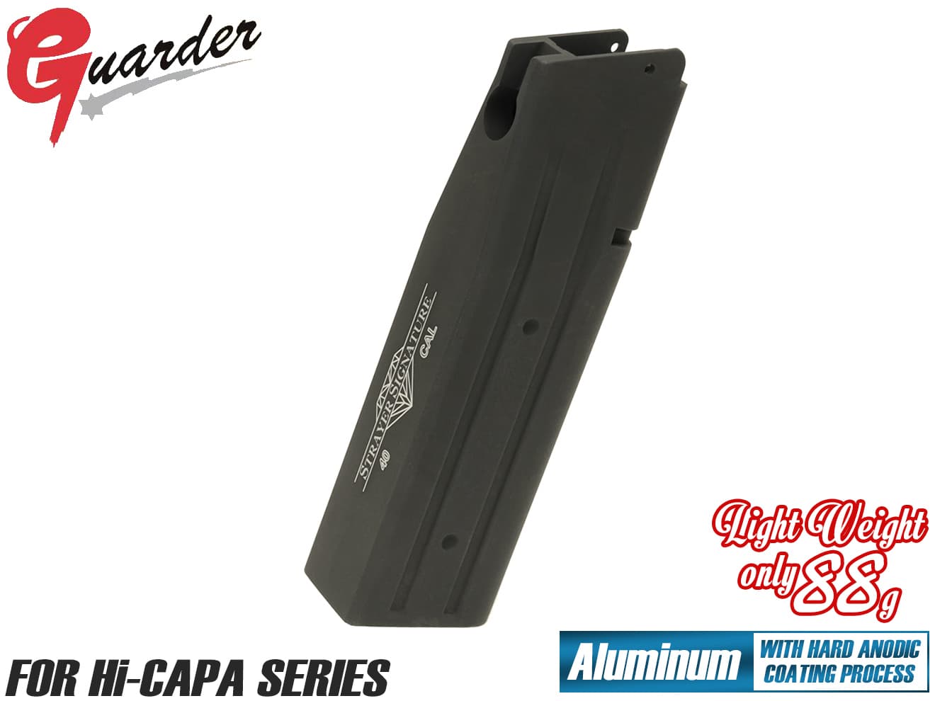 CAPA-54(I)■GUARDER ライトウェイト アルミマガジンケース Infinity Hi-CAPAシリーズ BK◆ハイキャパ 5.1/4.3 わずか88g 超軽量化 マッチカスタムにも