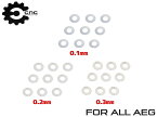 CNC Production ステンレスシムセット 0.1/0.2/0.3 各9Pcs◆電動ガン AEG用 メカボックス クリアランス調整用 0.1mm 0.2mm 0.3mm 各9枚入り