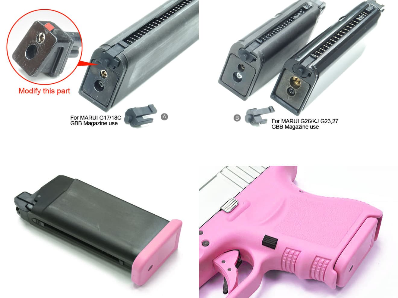 GLK-105(P)■GUARDER スタンダード マガジンベース GLOCKシリーズ◆PINK 東京マルイ ...