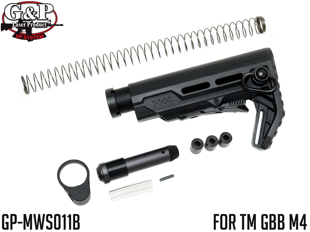 G P SI VIPER CQB ストック TM GBB M4◆東京マルイ GBB M4シリーズ対応 軽量コンパクト MUDBULLフルライセンス 6段階ポジション調整