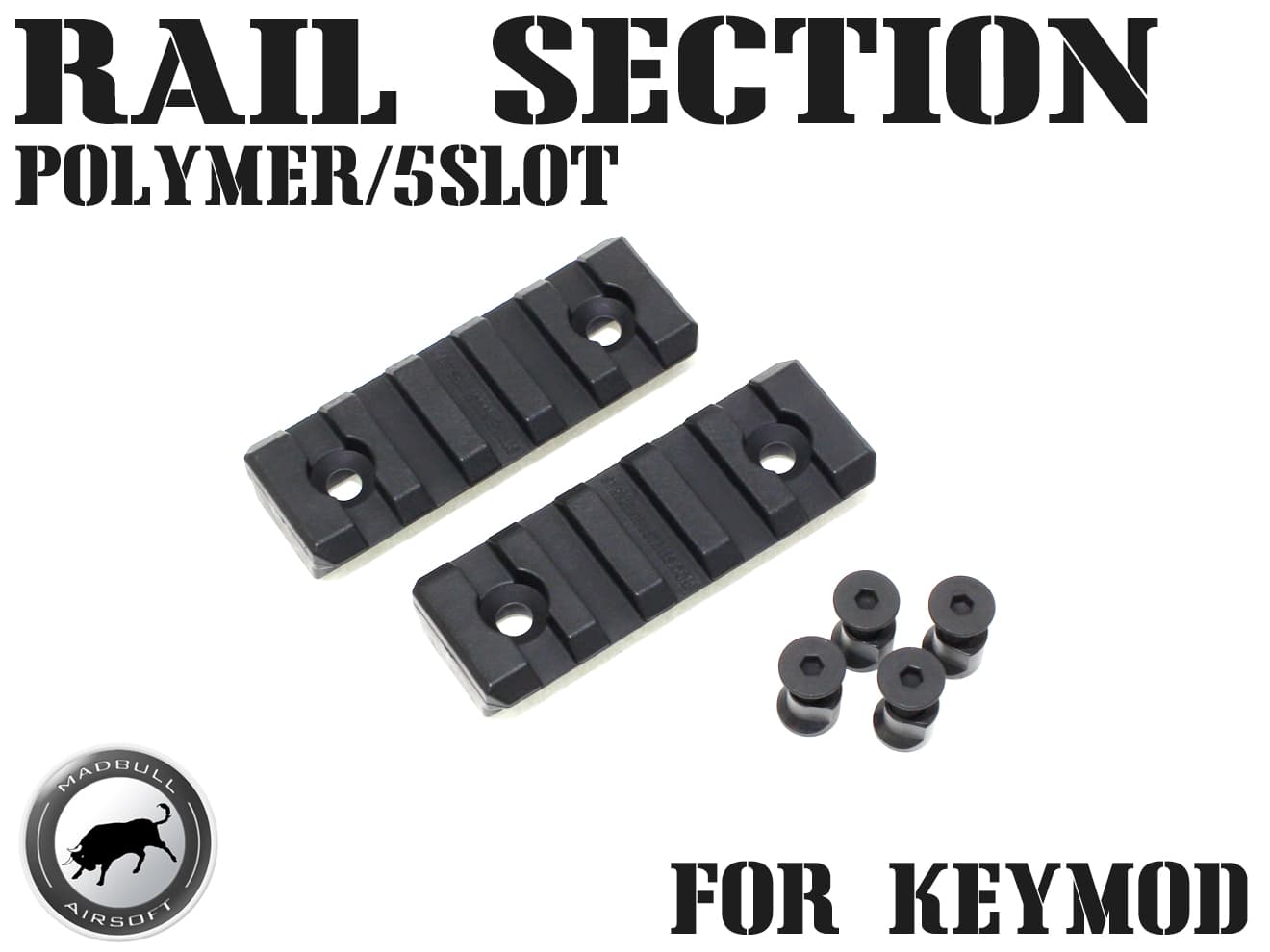 MADBULL SI Milsim ポリマー KeyMod レイルセクション 5スロット◆レイルアタッチメント/キーモッドレイル/20mmレイル/軽量