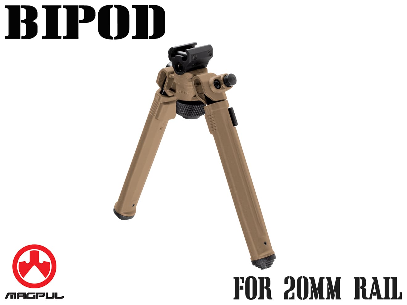 【正規品】Magpul バイポッド for 20mmレール◆FDE マグプル正規品 20mmレイル対応 ポジション7段階調整 丈夫 ロープロファイル スリック MA558490313