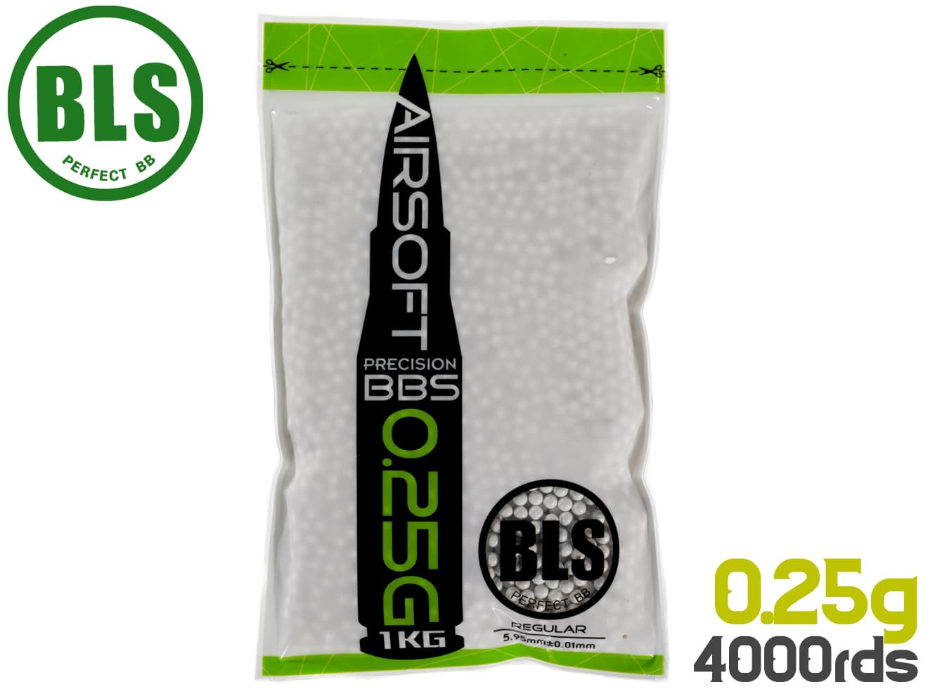 BLS Precision ̩ץ饹ƥåBB 0.25g 4000ȯ(1kg)BB ɥ CQC  5.95mm0.01 ϥɥ