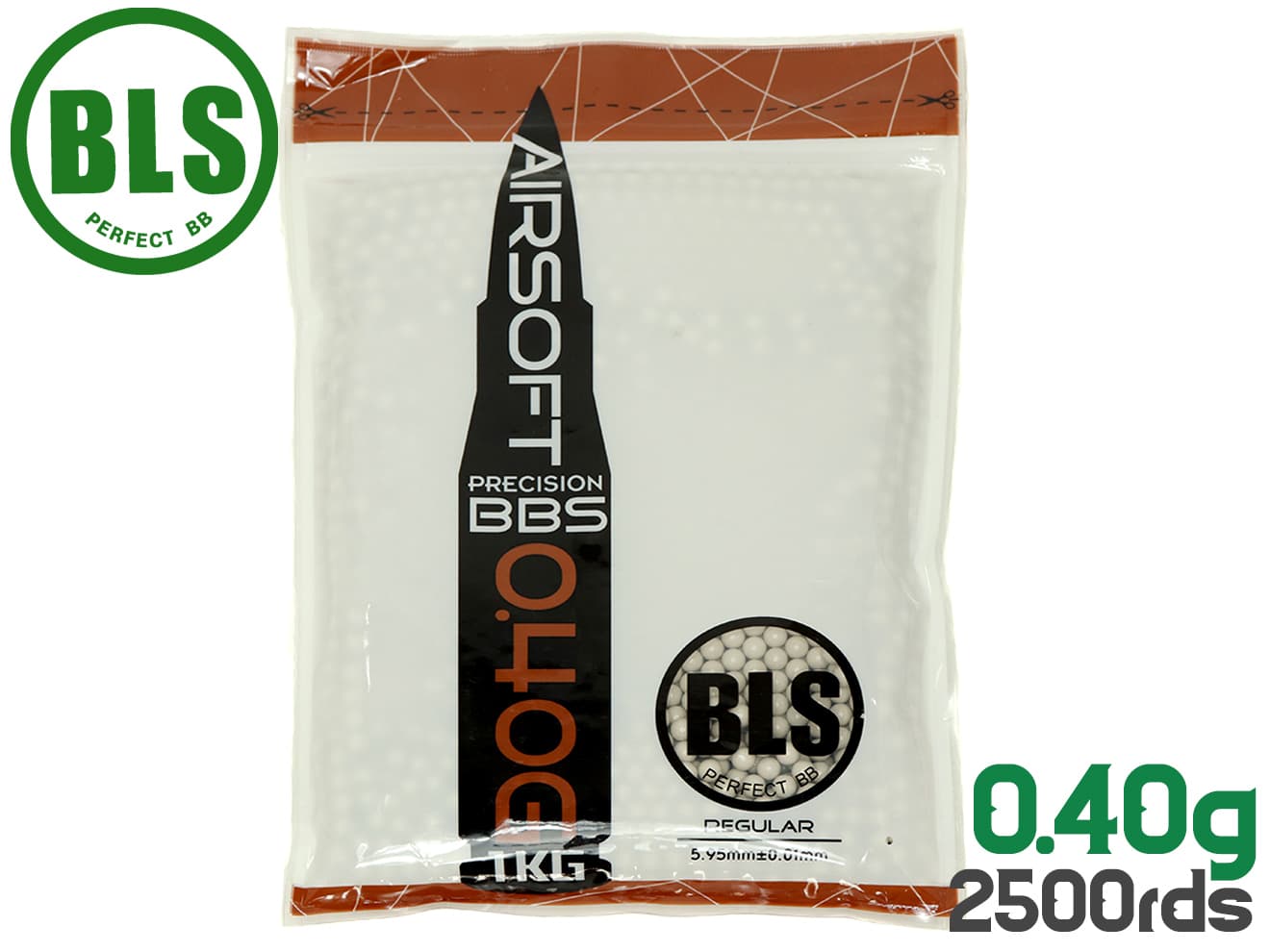 1KG-H40 BLS ビーエルエス商品説明ITEM INFO世界中で販売される高品質BBメーカーBLSが登場BLS Ultimate Heavy Precision 精密プラスティックBB弾 0.4g 2500発(1kg)です。世界中のエアソフトメーカーへOEM提供しているBB弾メーカー「BLS」製BB弾です。Precisionシリーズは精密度にこだわって製造されるプラスティックBB弾シリーズです。バイオでは無いので自宅やインドフィールド、シューティング競技用としてご使用ください。■What is BLS!?BLSはもともと宝石を研磨する会社として設立されました。その真球研磨技術を応用してエアソフトガン用BB弾の製造に着手！着実にシェアを伸ばし、毎月数百トンものBB弾を出荷しています。0.12〜0.5gまで幅広いラインナップを持ち、さまざまな国・メーカーにて使用されており、高品質で信頼のおけるBB弾メーカーです。商品基本情報・スペックITEM SPEC●商品名 ： BLS Ultimate Heavy Precision 精密プラスティックBB弾 0.4g 2500発(1kg)●商品番号 ： BLS-P-040I1KG●カラー ： アイボリー●対応 ： 6mmBB弾使用のエアソフトガン●サイズ ： 5.95±0.01●重量 ： 0.4g●入り数 ： 2500発注意事項ITEM NOTE∇商品固有の注意事項※バイオではありません。アウトドアフィールドでは使用できませんのでご注意ください。∇ご購入時の留意事項商品はすべて点検してからのお届けになります。商品によってはパッケージの開封等を行う場合もございますことをご了承ください。※商品には万全を記しておりますが、万一不備な点がございましたら、お手数ですがお問い合わせフォームにてご連絡頂ますようお願い致します。なお、海外製品につきましては、輸入時についた若干の傷、痛み等が見られる場合がございます。 国内製品のような完全品をお求めの方はご遠慮下さい。※商品が適合外であった場合、またはお客様都合による交換・返品・返金は出来ません。よくお確かめの上、ご購入下さい。※モニター環境により、実際の商品の色と若干異なる場合がございますのでご了承下さい。※他サイトでも同時販売の為売り切れの際はご了承下さい。※売り切れの際は早急にご連絡させて頂きます。（当社休業日を除く）関連商品RELATED ITEMBLS Ultimate Heavy Precision 精密プラスティックBB弾 0.40g 1000発(400g)[BLS-P-040I1BA]BLS Precision 精密プラスティックBB弾 0.12g 8333発(1kg)[BLS-P-012W1KG]BLS Precision 精密プラスティックBB弾 0.2g 5000発(1Kg)[BLS-P-020W1KG]BLS Precision 精密プラスティックBB弾 0.23g 4348発(1kg)[BLS-P-023W1KG]BLS Precision 精密プラスティックBB弾 0.25g 4000発(1kg)[BLS-P-025W1KG]BLS Precision 精密プラスティックBB弾 0.28g 3571発(1kg)[BLS-P-028W1KG]BLS Precision 精密プラスティックBB弾 0.30g 3333発(1kg)[BLS-P-030W1KG]BLS Precision 精密プラスティックBB弾 0.32g 3125発(1kg)[BLS-P-032W1KG]BLS Ultimate Heavy Precision 精密プラスティックBB弾 0.36g 2778発(1kg)[BLS-P-036I1KG]BLS Ultimate Heavy Precision 精密プラスティックBB弾 0.43g 2326発(1kg)[BLS-P-043I1KG]BLS Ultimate Heavy Precision 精密プラスティックBB弾 0.45g 2222発(1kg)[BLS-P-045I1KG]BLS Ultimate Heavy Precision 精密プラスティックBB弾 0.48g 2083発(1kg)[BLS-P-048I1KG]【検索キーワード】：BLS LIEN SHENG PLASTIC INDUSTRY CO., Ltd BB弾 ビービー弾 エアソフトガン 電動ガン ガスガン トイガン エアガン AEG GBB ガスブローバック ボルトアクション エアコキ サバゲー サバイバルゲーム インドア CQC CQB APS IPSC 精密射撃 競技 ビーエルエス 重量弾 アルティメットヘビー