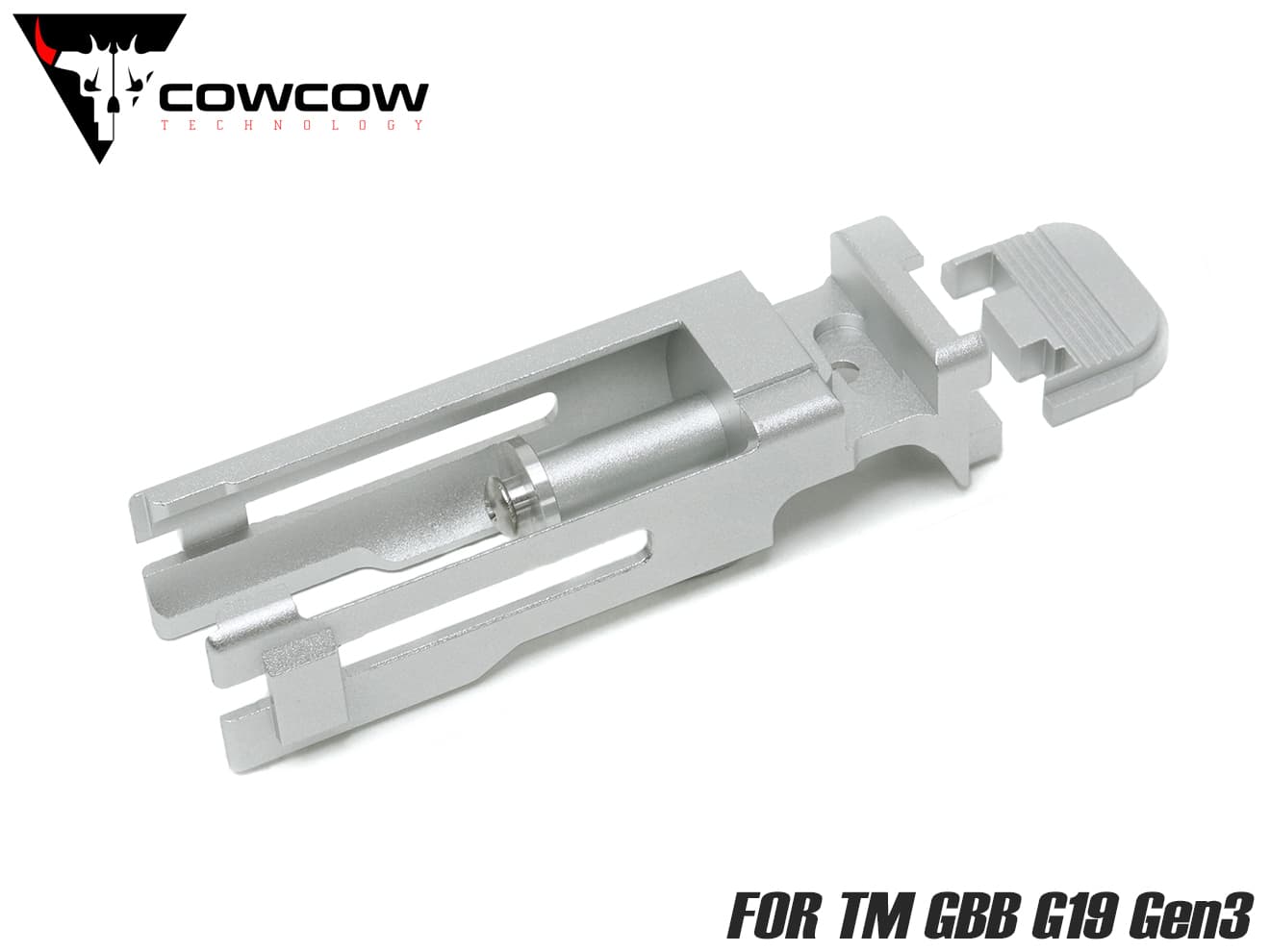 COWCOW TECHNOLOGY A6061 ウルトラライトブリーチ G19 シルバー◆東京マルイ 新型G19 超軽量ブリーチ 62％軽量化 動作改善 メタスラ対策