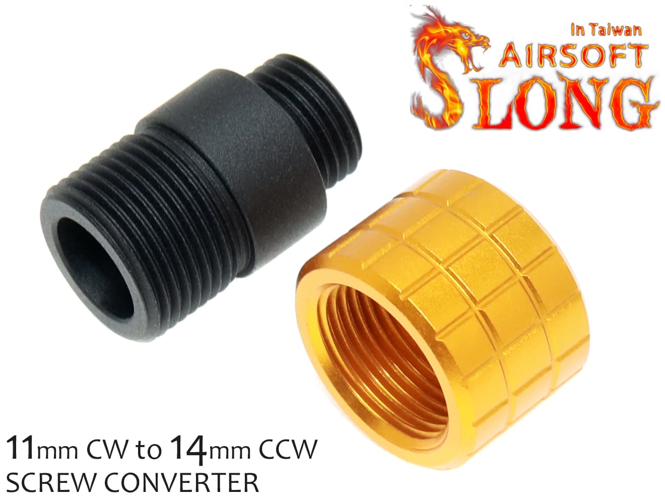 SLONG AIRSOFT 11mmCW→14mmCCW サイレンサーアダプターD◆11mm正ネジを14mm逆ネジに変換 サイレンサー コンペンセイター取付に