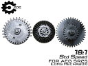 CNC Production 18:1 スチールCNCギアセット for SR25◆各社電動ガンロングメカボックス SR25シリーズ対応 ロングストローク仕様 ...
