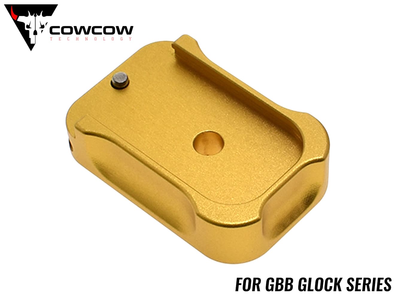 COWCOW TECHNOLOGY アルミCNC タクティカルマガジンダンパー GLOCK◆GOLD 東京マルイ GBB グロック対応 簡単脱着 スライドロック搭載 G19