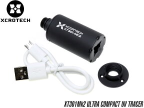 XCORTECH XT301Mk2 ウルトラコンパクト UVトレーサー◆【90日保証&日本語取説付】14mm逆ネジ/11mm正ネジ(雌)対応 充電式 夜間戦闘に