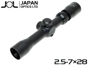 LES-25728(JOL)■JOL SHORT SCOPES 2.5-7×28 ライフルスコープ ◆耐衝撃1200G 実銃対応 旧HAKKO社 超ロングアイリリーフ ハンドガンなどに Japan Optics