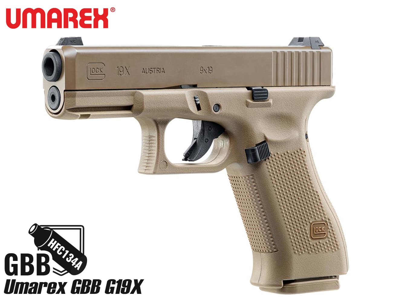 Umarex ガスブローバックハンドガン G19 X TANカラー◆海外製/GlockAirsoft/ガスブロ/GBB/グロック19/G19/送料無料/ウマレックス