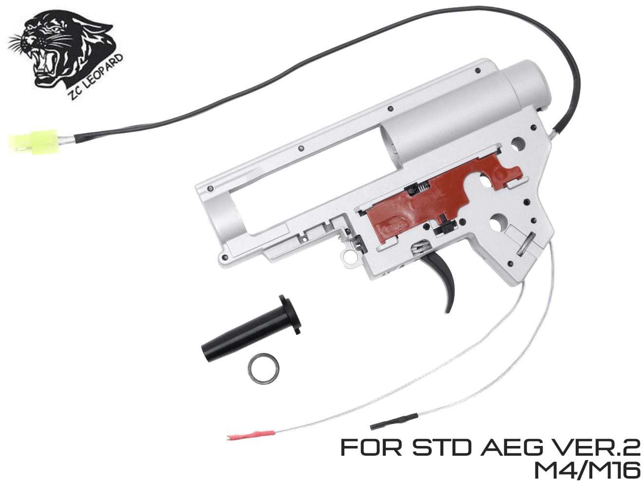 ZC LEOPARD V2 QD メカボックスセット 8mm 後方配線/マイクロスイッチ for AEG M4◆各社電動ガンM4 QDスプリングシステム採用 セッティングラクチン