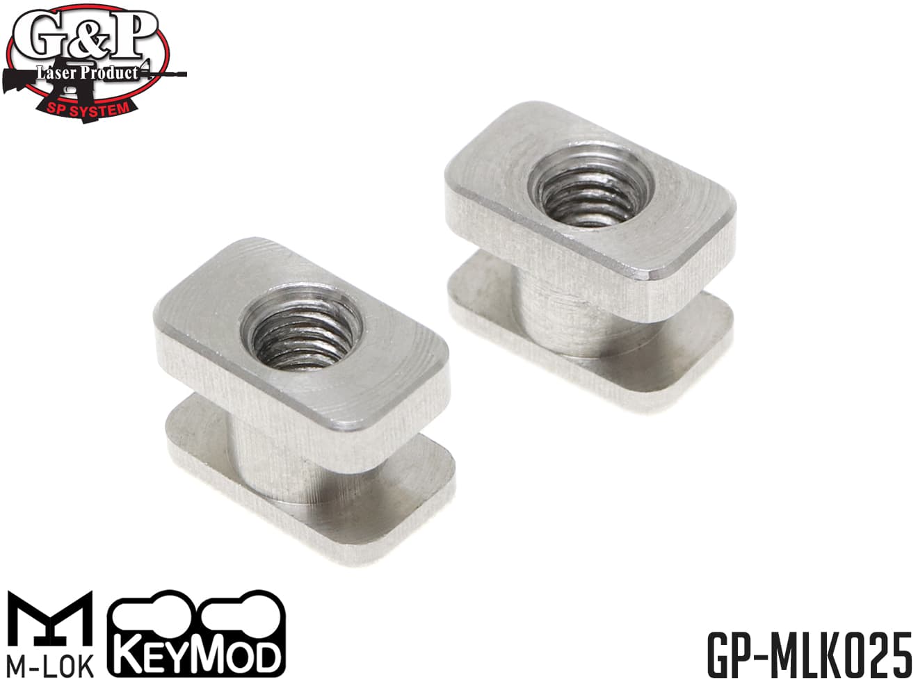G&P M-LOK/Keymod T-Nut ץ졼ȥå (2pcs) G&P MLOK/KEYMODƥξб 佤 Tʥå  ͽ ƥ쥹 2